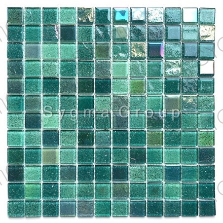 carrelage mosaique en verre vert pour mur salle de bains et cuisine Habay Vert
