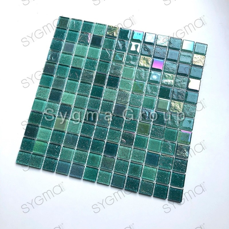 Arti e Mestieri Opale Verde Glitter mosaico piastrelle card making VETRO TESSERA 