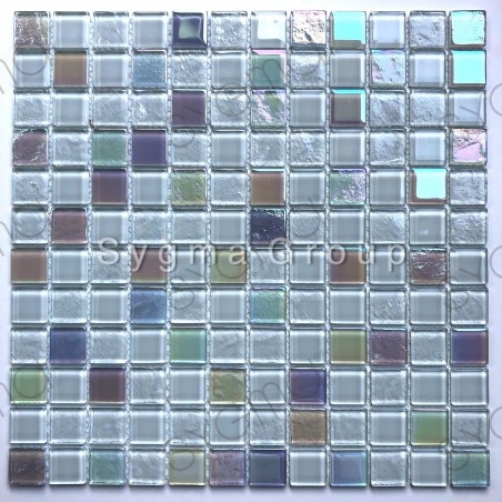 mosaico di piastrelle di vetro bianco per il bagno o la cucina Habay Blanc