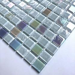 mosaique carrelage blanc en verre pour salle de bains ou cuisine Habay Blanc