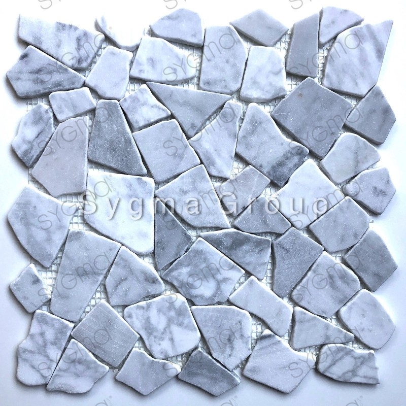 Stone mosaic marble floor and wall tiles for bathroom Oria Blanc