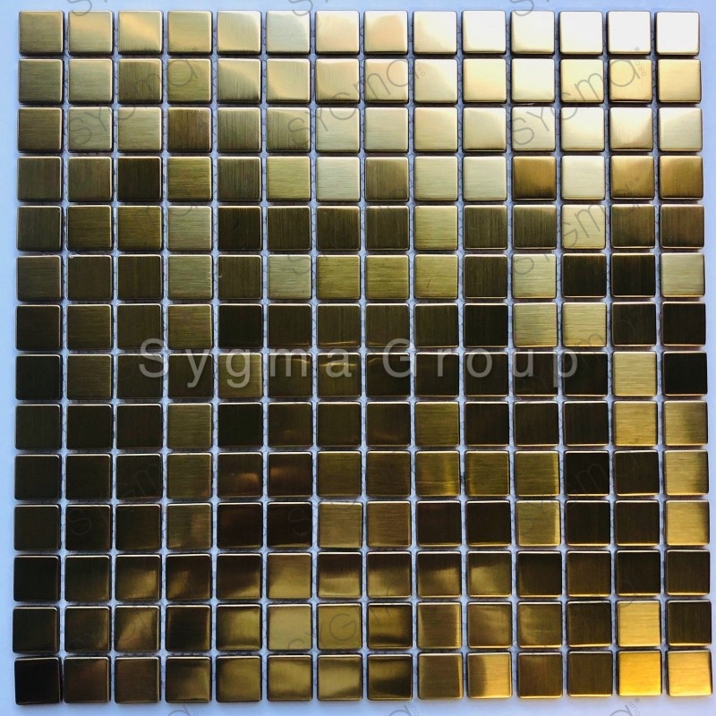 Mosaic stainless steel tiles for a kitchen or bathroom CARTO GOLD