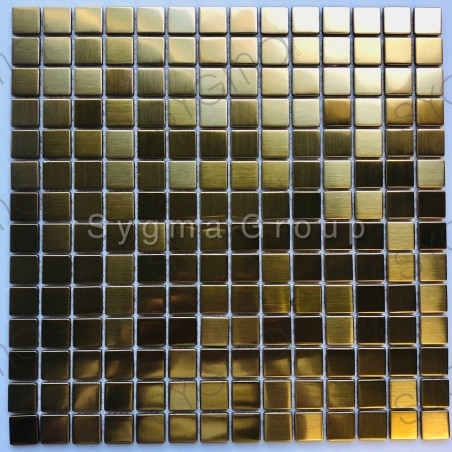 Mosaic stainless steel tiles for a kitchen or bathroom CARTO GOLD