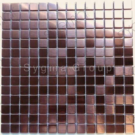 Mosaic stainless steel copper color tiles for a kitchen or bathroom CARTO CUIVRE