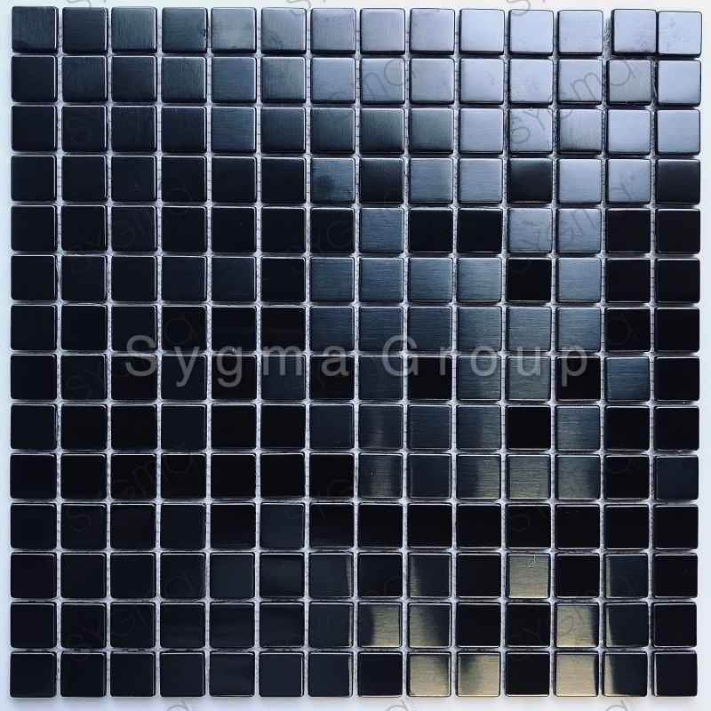 Mosaic stainless steel black color tiles for a kitchen or bathroom CARTO NOIR