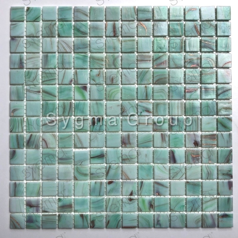 Tiling and glass mosaic in bathroom and kitchen Speculo Celadon