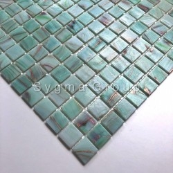 Tiling and glass mosaic in bathroom and kitchen Speculo Celadon