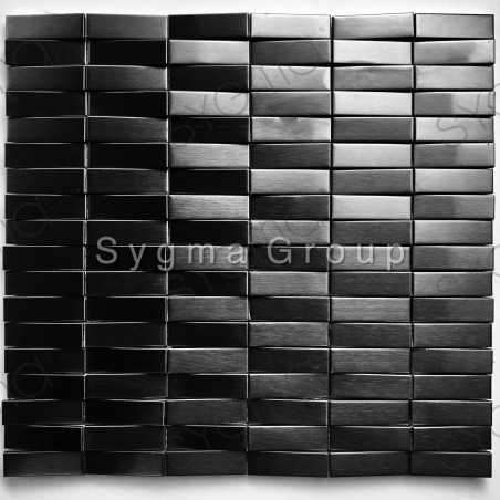 Mosaico a parete in acciaio 3D Mosaico metallico Shelter Noir