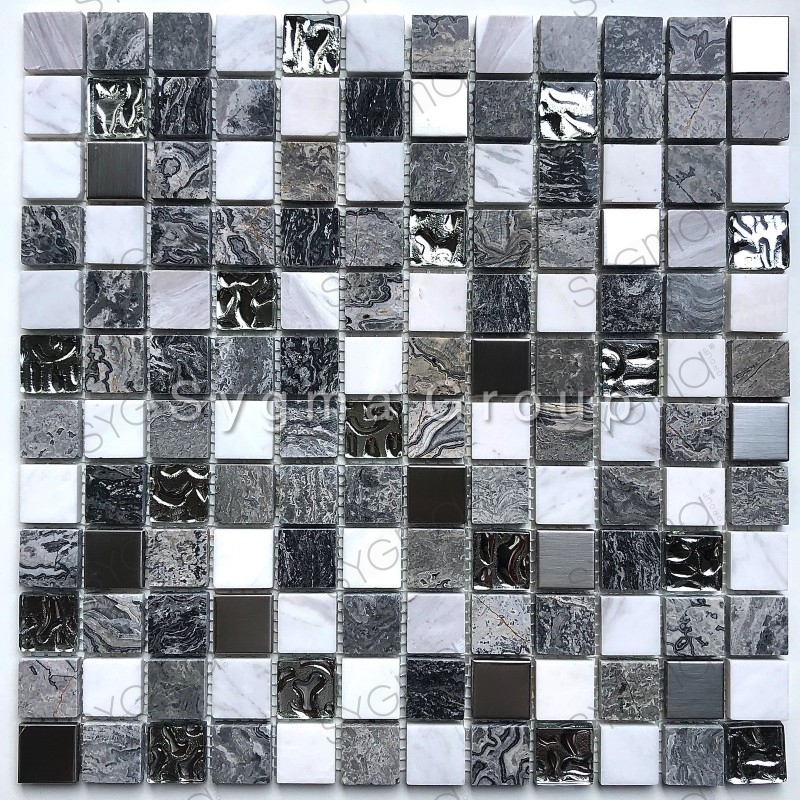 Mosaico di pietra e vetro bagno e doccia Willa