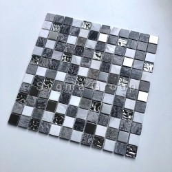 stone and glass mosaic tile bathroom and shower Willa