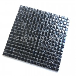 Iridescent black glass tile and mosaic for kitchen and bathroom Kerem