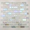 Bagno e cucina in mosaico di vetro bianco a parete Kalindra Blanc