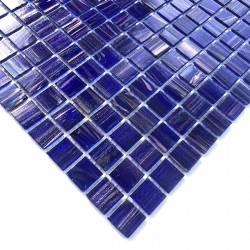 Mosaique pate de verre pour sol douche et mur salle de bain et cuisine Plaza Bleu Nuit