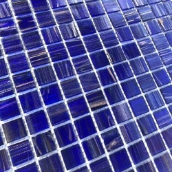 Glass mosaic for shower floor and wall in bathroom and kitchen Plaza Bleu Nuit