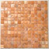 Matte mit Mosaikfliesen für das Badezimmer in Orange aus echtem Perlmutt für die Wand.