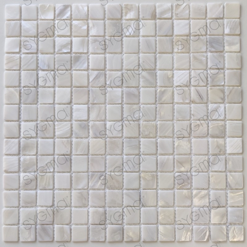 Malla mosaico y azulejo en nácar para baño y ducha Nacarat Blanc