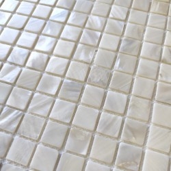 Mosaik und fliesen in Perlmutt für Bad und Dusche Nacarat Blanc
