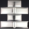 Subway mosaic stainless tile backsplash kitchen Metro Acier