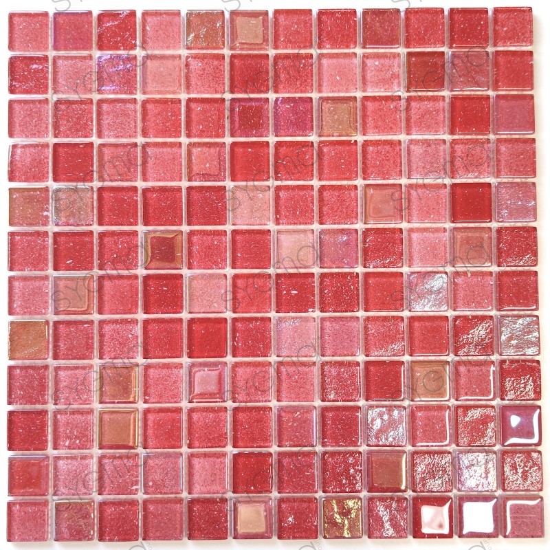 Red Glass Mosaic Tile For Bathroom And, Glass Mosaic Bathroom Wall Tiles