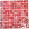 red glass mosaic tile for bathroom and kitchen walls Habay Rouge