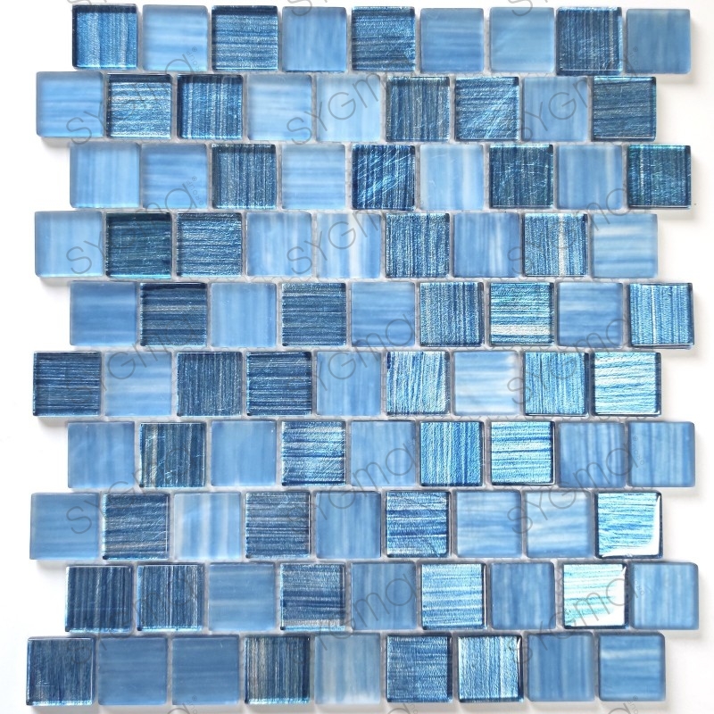 Mosaik billig Glas für Wand und Boden mv-driobleu