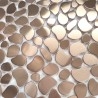 Mosaicos de acero inoxidable de suelos y paredes de ducha y baño modelo GALET CUIVRE