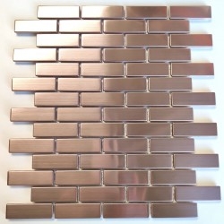 Copper metal tiles and mosaics for kitchen walls Logan Cuivre