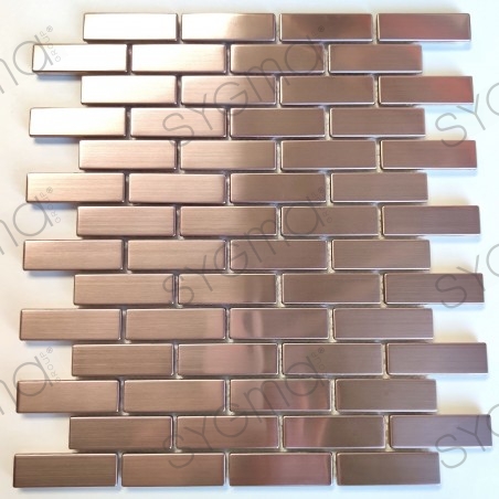 Copper metal tiles and mosaics for kitchen walls Logan Cuivre