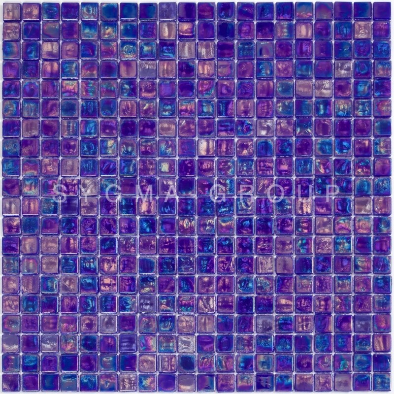 Tessere di mosaico di vetro blu iridescente per pavimento o parete Imperial Petrole