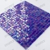 Mosaique pate de verre bleu irisé salle de bain et douche Imperial Pétrole