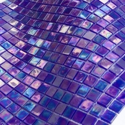 Blue iridescent glass mosaic for walkinshower and bathroom Imperial Petrole