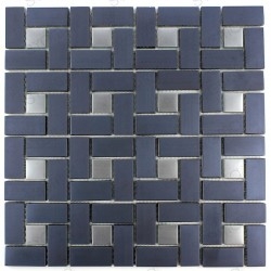 Black and gray mosaic tiles...