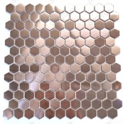 stainless steel copper hexagonal tile for kitchen and bathroom Rossini Cuivre