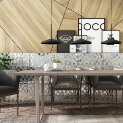 Piastrelle di mosaico a specchio in acciaio inox per cucina e bagno Coretto