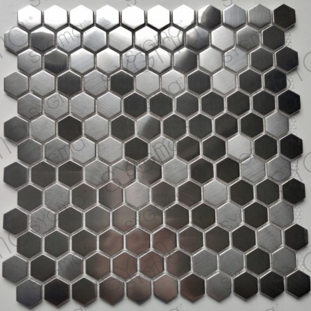 Mosaico hexagonal de aço inoxidável para paredes ou pisos de cozinhas Rossini