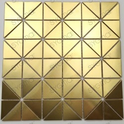 Gold metal mosaic tile for...
