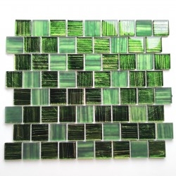 Glass tile mosaic bathroom and kitchen model Drio Vert