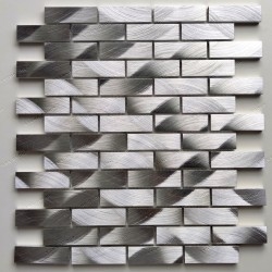 Mosaico alluminio spazzolato metallo cucina modello ATOM