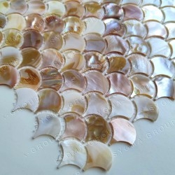 Natural mother of pearl shell mosaic tiles for floor or wall model SILENE
