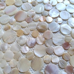 Mosaikfliese aus Perlmutt für Wand oder Boden Modell REDONDO NATUREL
