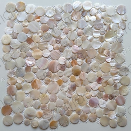 Mother of pearl mosaic tile for wall or floor model REDONDO NATUREL