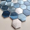 Azulejo de aluminio metálico para pared de cocina modelo ABBIE BLEU
