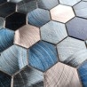 Metal aluminum tile for kitchen wall model ABBIE BLEU