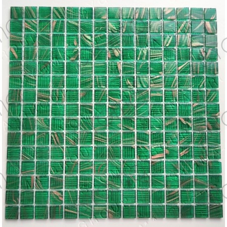 Azulejo de vidrio verde y mosaico para baño y ducha modelo PLAZA EMERAUDE