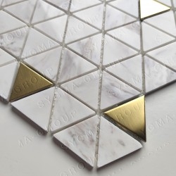 Tiles and mosaics in stone and metal for floor or wall VOLO