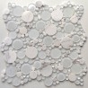 White marble and glass mosaic tile for floor or wall model YORK