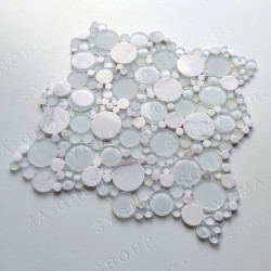 Weiße Marmor und Glasmosaikfliesen für Boden oder Wand Modell YORK