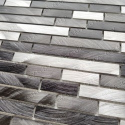 Carrelage aluminium mosaique metal mur cuisine modele WADIGA GRIS
