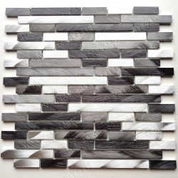 Azulejo de mosaico de metal de aluminio para pared de cocina modelo WADIGA GRIS