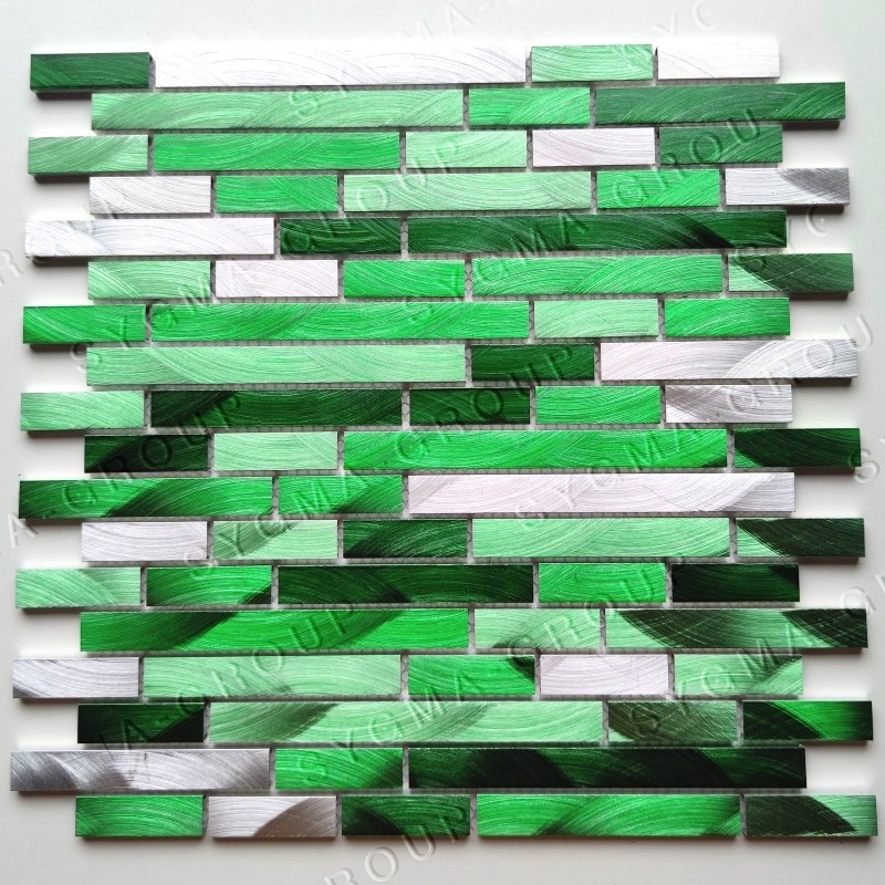 Carrelage mosaique metal aluminium pour mur modele WADIGA VERT